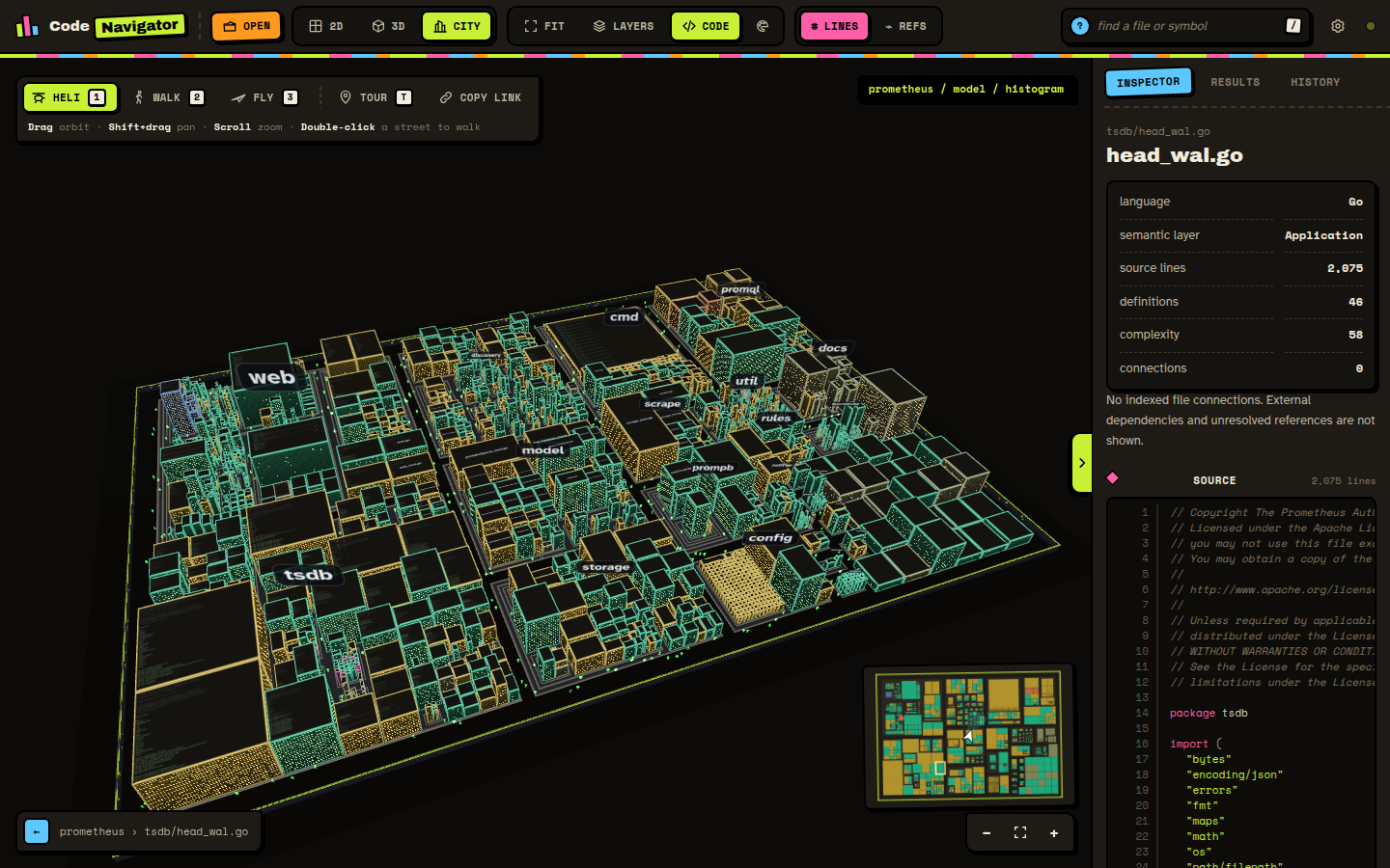 CodeNavigator city view