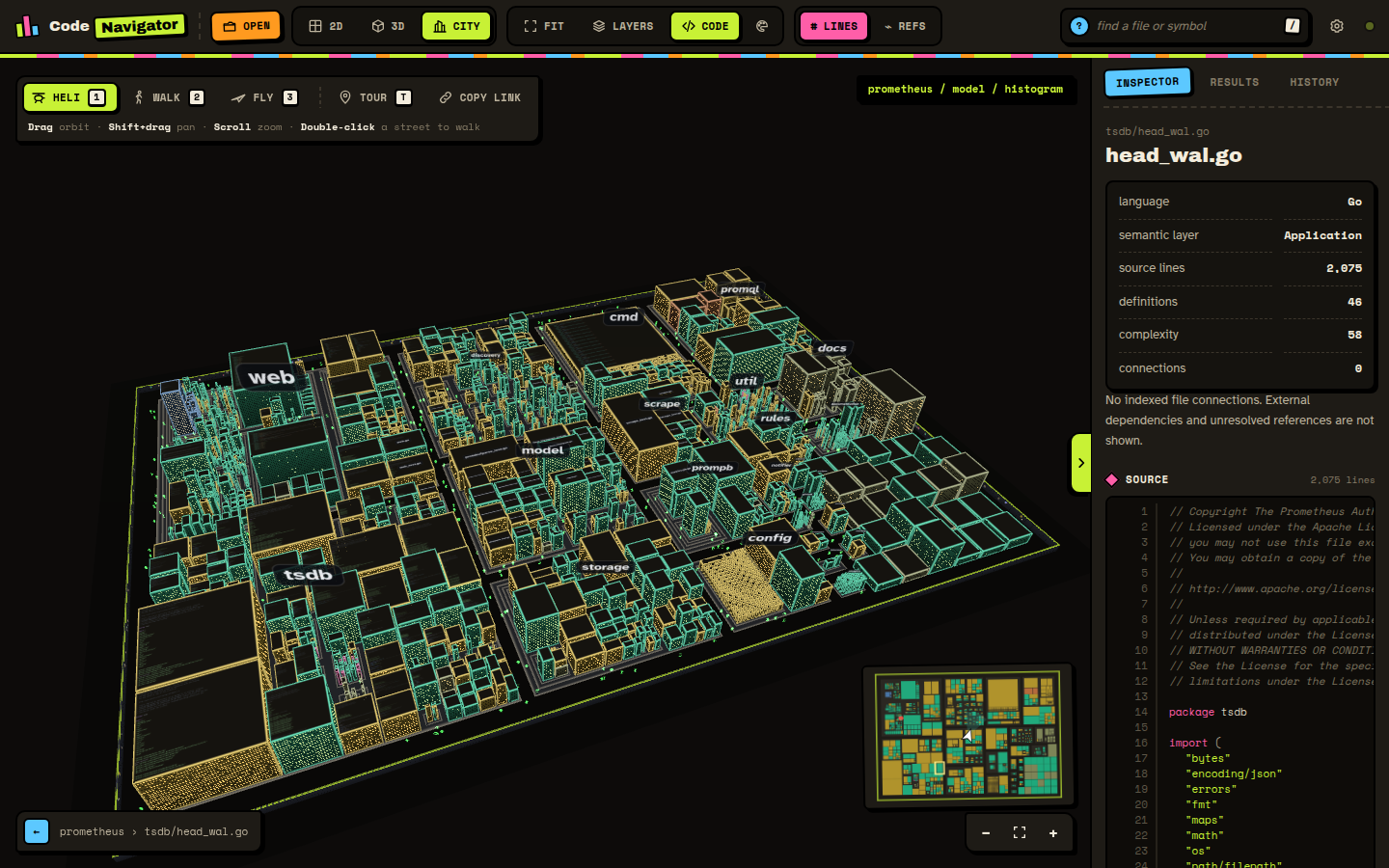 CodeNavigator city view